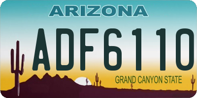 AZ license plate ADF6110