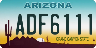 AZ license plate ADF6111
