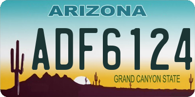 AZ license plate ADF6124