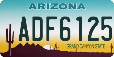 AZ license plate ADF6125