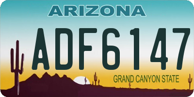 AZ license plate ADF6147