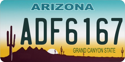 AZ license plate ADF6167