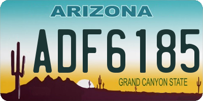 AZ license plate ADF6185