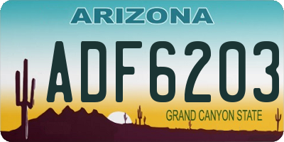 AZ license plate ADF6203