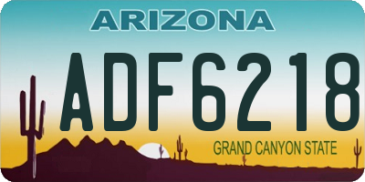 AZ license plate ADF6218
