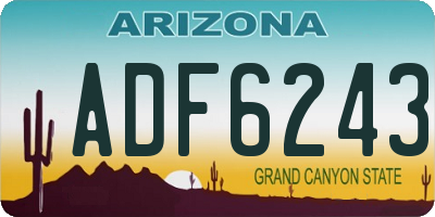 AZ license plate ADF6243