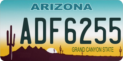 AZ license plate ADF6255