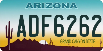 AZ license plate ADF6262