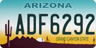 AZ license plate ADF6292