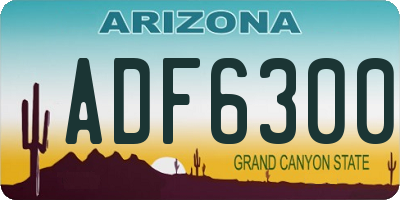 AZ license plate ADF6300