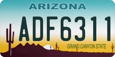 AZ license plate ADF6311