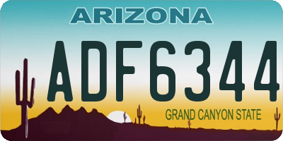 AZ license plate ADF6344