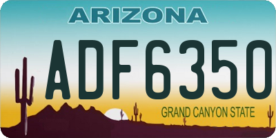 AZ license plate ADF6350