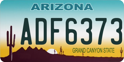 AZ license plate ADF6373