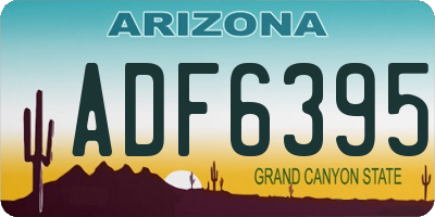 AZ license plate ADF6395