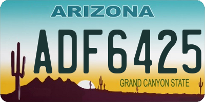 AZ license plate ADF6425