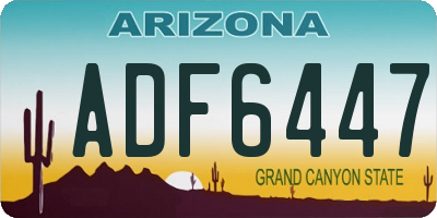 AZ license plate ADF6447
