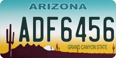 AZ license plate ADF6456