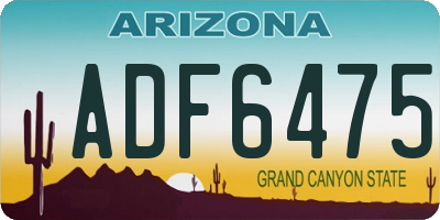AZ license plate ADF6475