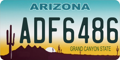 AZ license plate ADF6486