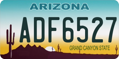 AZ license plate ADF6527