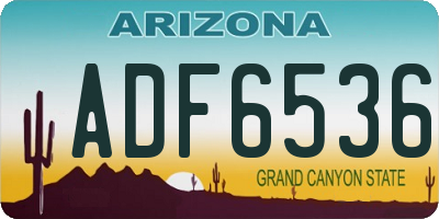 AZ license plate ADF6536
