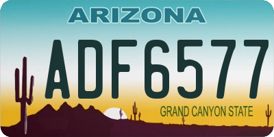 AZ license plate ADF6577