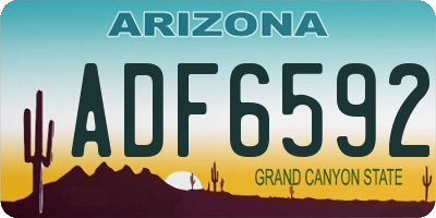 AZ license plate ADF6592