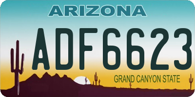 AZ license plate ADF6623