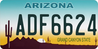 AZ license plate ADF6624