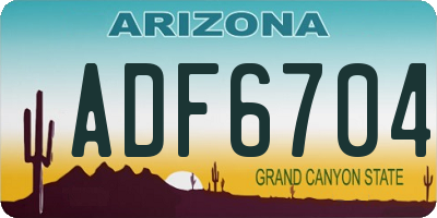 AZ license plate ADF6704