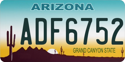 AZ license plate ADF6752