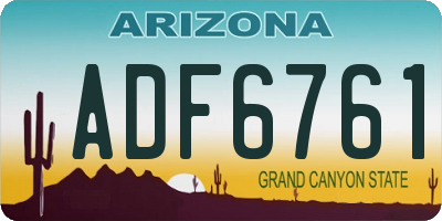 AZ license plate ADF6761