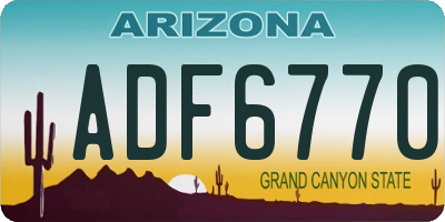 AZ license plate ADF6770