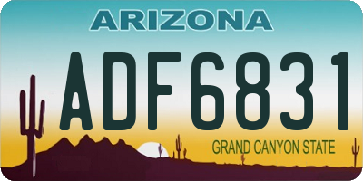 AZ license plate ADF6831