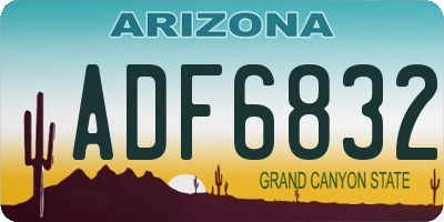 AZ license plate ADF6832