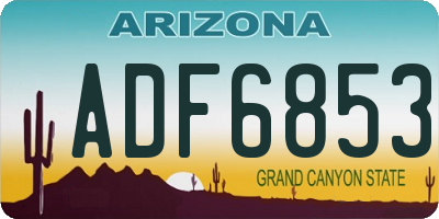 AZ license plate ADF6853