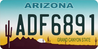 AZ license plate ADF6891