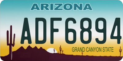 AZ license plate ADF6894
