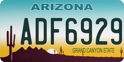 AZ license plate ADF6929
