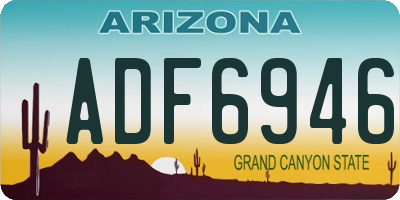 AZ license plate ADF6946