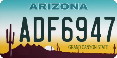 AZ license plate ADF6947