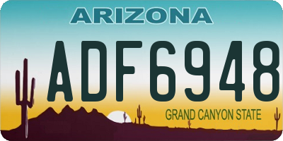 AZ license plate ADF6948