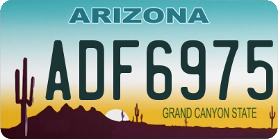 AZ license plate ADF6975