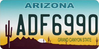 AZ license plate ADF6990