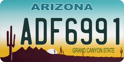 AZ license plate ADF6991