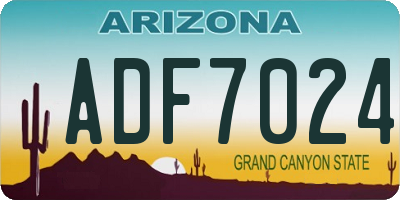 AZ license plate ADF7024