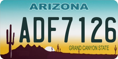 AZ license plate ADF7126