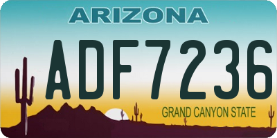 AZ license plate ADF7236