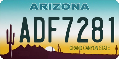 AZ license plate ADF7281